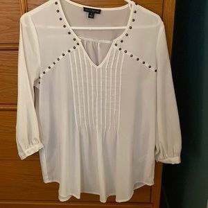 White blouse with studs sz small